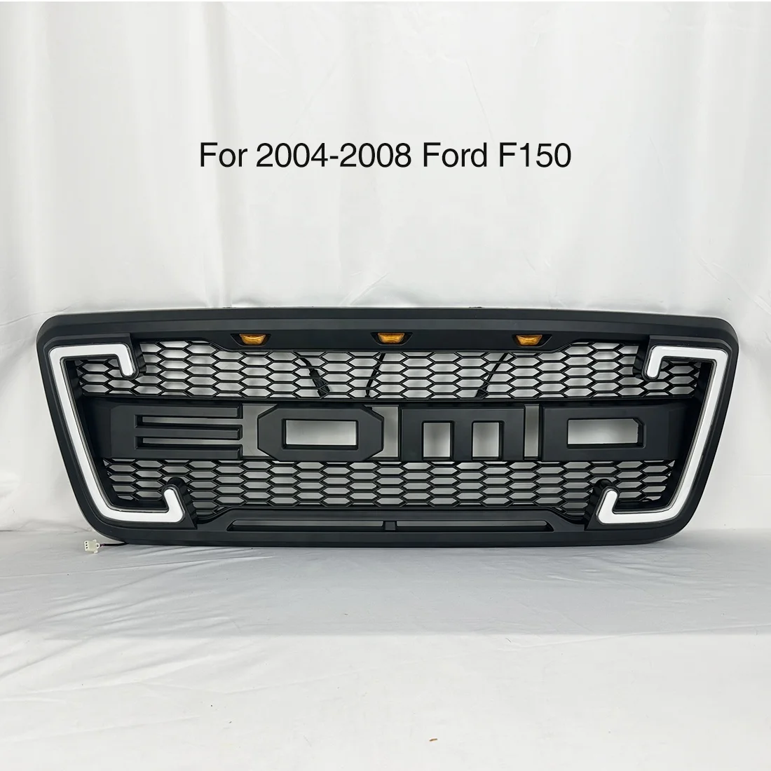 Car Grills Front Raptor Style Grill Bumper Grille With DRL & Turn Signal Lights For 2004-2008 Ford F150 F-150