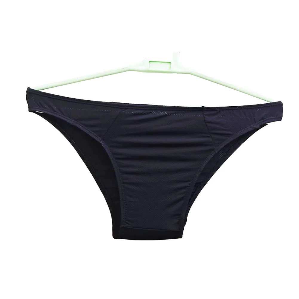 1pc Mens Ice Silk Panties Briefs Comfortable Breathable Shorts Underwear Solid Color Lingerie Low Waist Underpants