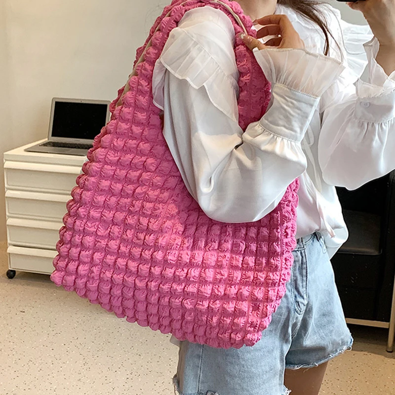 Damenmode geste ppte Umhängetasche Raum Baumwolle große Kapazität Handtasche und Geldbörse für weibliche Reise Einkaufstasche Hobos Taschen – Detail 14