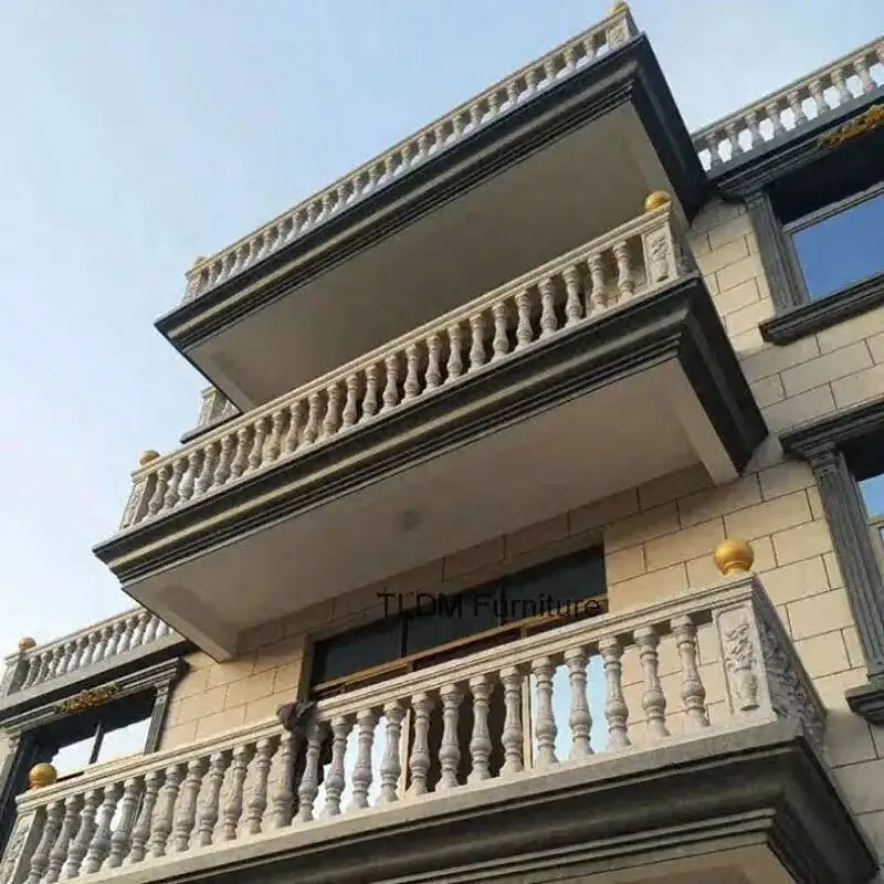 Nordic Balcony Handrail Fence Garden Building Villa Line Fence Roman Column Mold Cast-in-place Vase Column Cement Railing Mold P