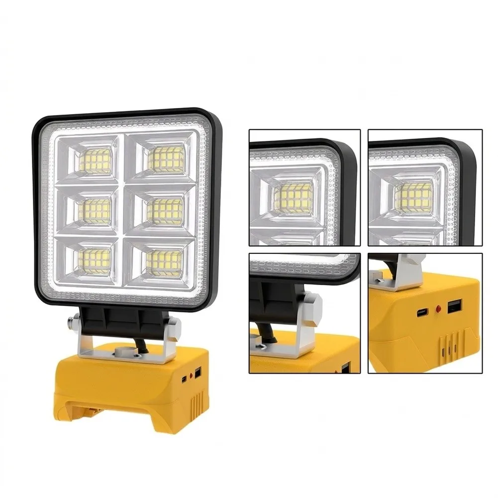 20V Portable LED Work Light 5000LM Bright Lamp For Outdoor Fishing Camping Repair Flexible Lighting Adjustment