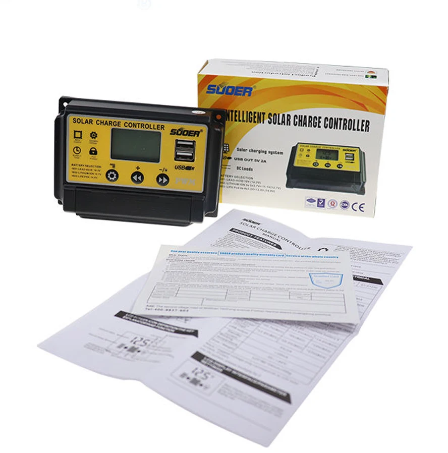 

Solar Charge Controller, 12V/ 24V Solar Panel Regulator with Adjustable LCD Display Dual USB Port Timer Setting PWM