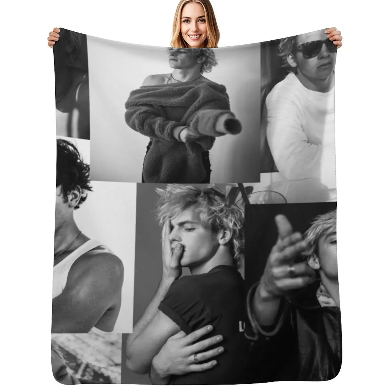 

Ross Lynch Collage Throw Blanket Winter beds Thins valentine gift ideas heavy to sleep Blanket
