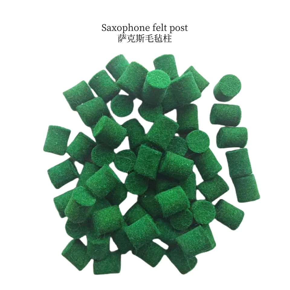 100pcs Saxophone maintenance accessories parts cylindrical Felt posts wool felt（green）