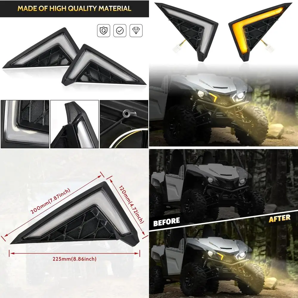 

LED Turn Signal Fang Lights for Yamaha Wolverine X2 X4, Front Grille Accent Lights Signature Lights Grill Lamps for Yamaha Wolve