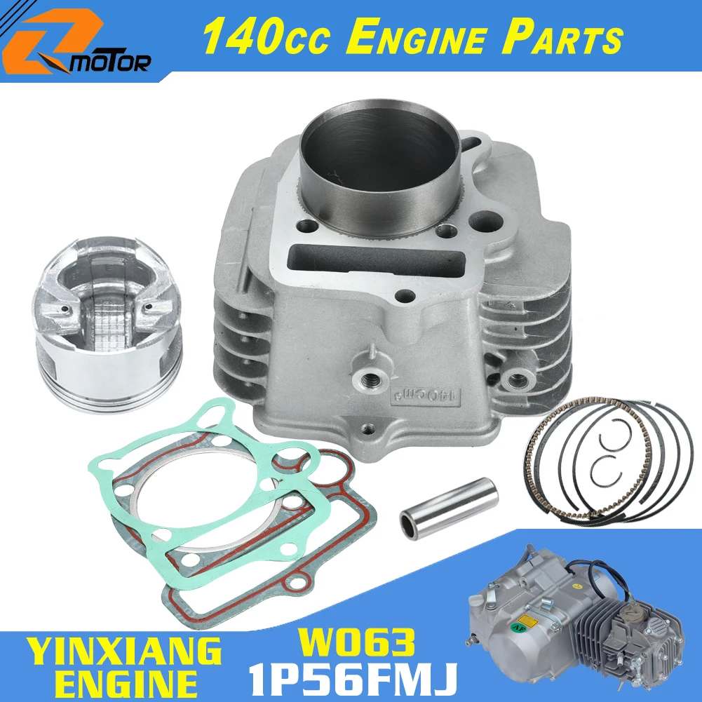 Zestaw Cylinder silnika 140cc 56mm uszczelka pierścień tłokowy cylindra do KAYO BSE SSR SDG YX140 YinXiang brud pitbike części Atv Quad
