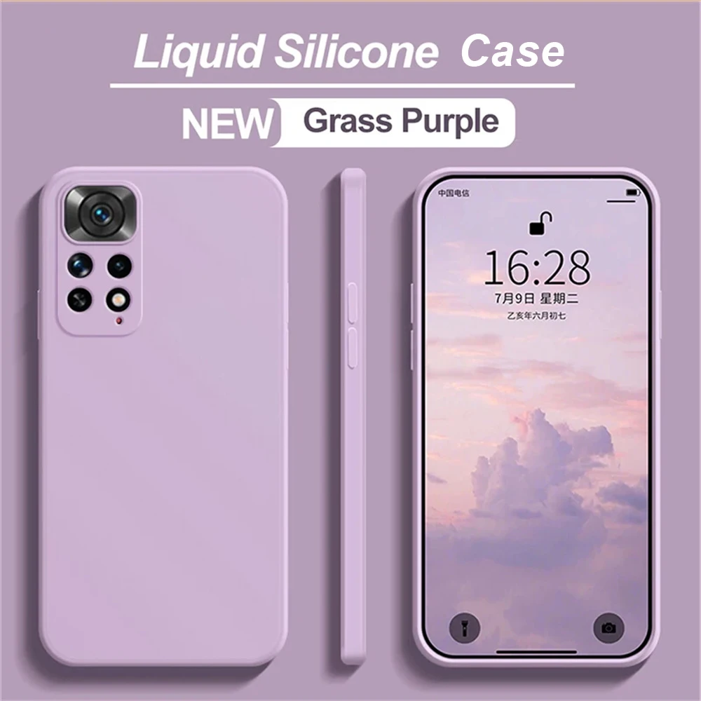 Handyhülle für Redmi Note 11, Hülle für Redmi Note 11 4G 11Pro 4G 5G, Flüssigsilikon, schlichtes TPU, stoßfest, Capa
