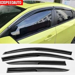 For Honda 2006-2024  2006 2012 2016 2020 2022 8th 9th 10th 11th CiVic Sedan hatchback 3D Mugen Style Window Visor Vent  4Pcs