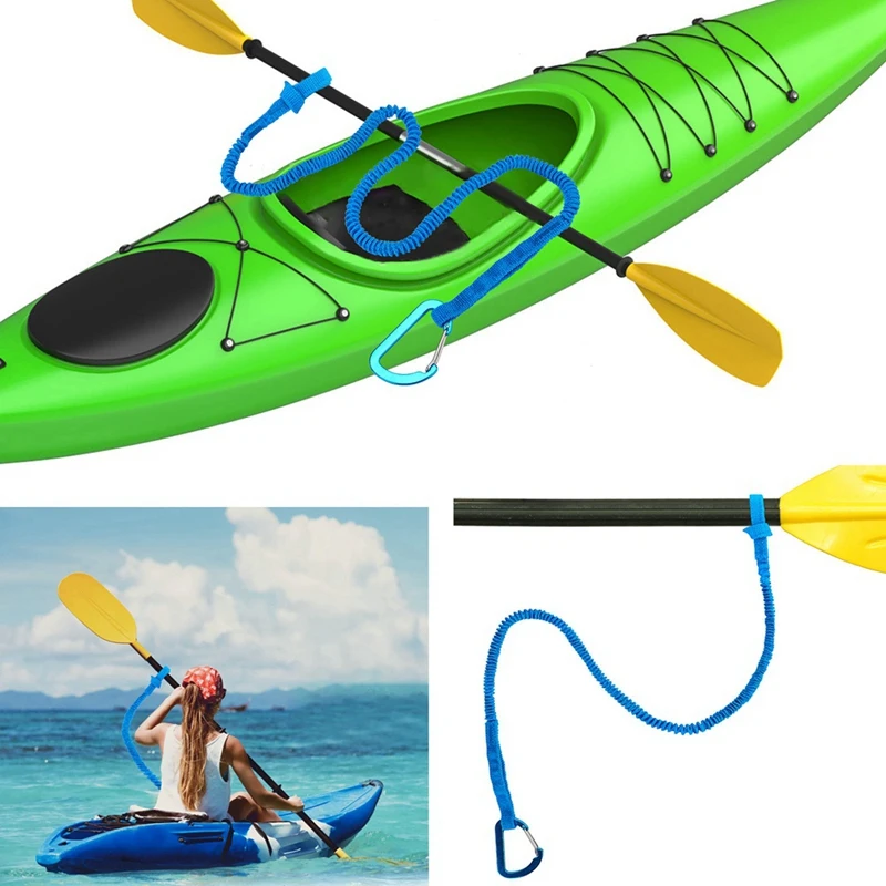 Laisse de planche à pagaie de kayak, outil de longe de pêche avec mousqueton, accessoires de kayak, paquet de 2