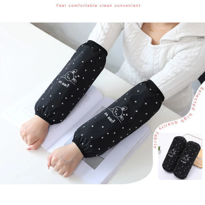 Waterproof Sleeves Women Antifouling Office Sleeves Men Long Work Sleeves Cute Cartoon Kitchen Dishwashing Cleaning Sleeves