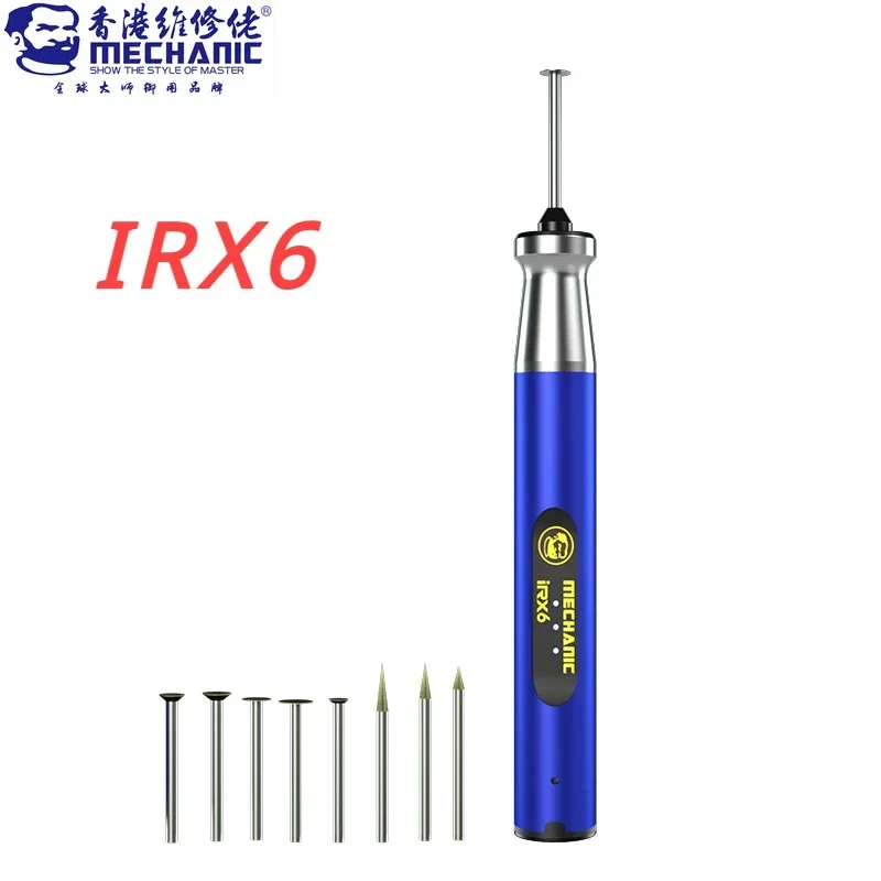 MECHANIC IRX6 Mini Electric Chip Polishing Pen Intelligent Charging Grinder Engraving Carving Pen for IPhone 11-15PM Rpair Tool