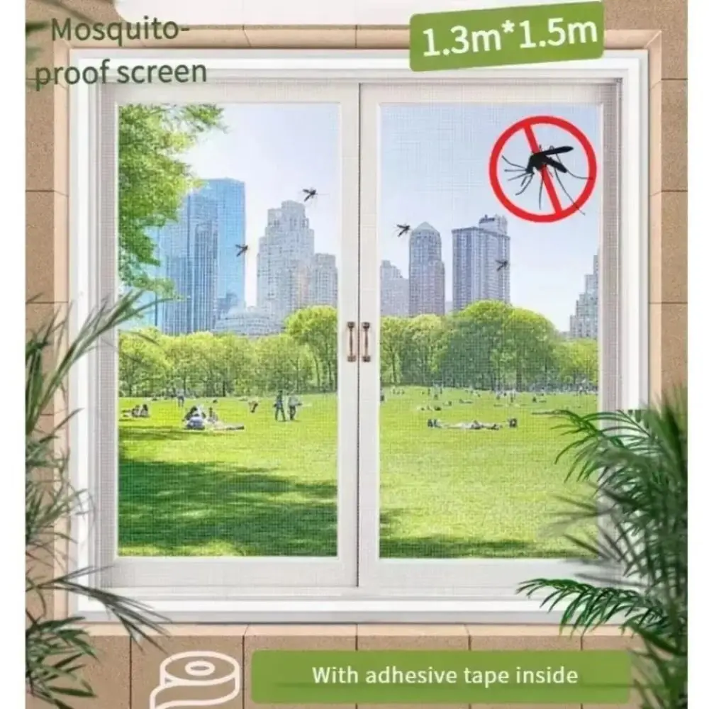 

Self-Adhesive Design Self-Adhesive Window Screen Retractable Mesh Flexible Mesh Drill-Free Stick-On Door Curtain