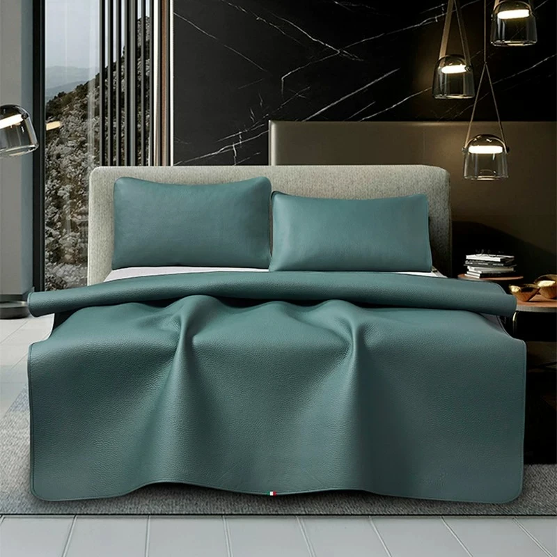 Cowhide mat whole without splicing summer high-end soft mat three-piece set