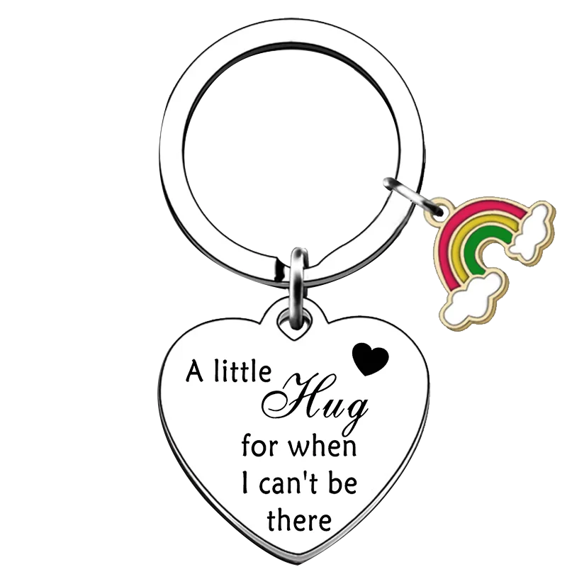 Cute A Little Hug for When I Can’t Be There Keychain Family Friends Birthday Christmas Gifts Key Chain Pendant Jewelry