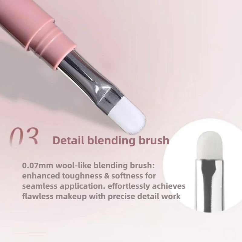 Matita per baco da seta sdraiata a doppia estremità Evidenziatore 2 in1 Contorno della palpebra inferiore nudo Stick per trucco eyeliner Aegyo-sal con pennello per dettagli