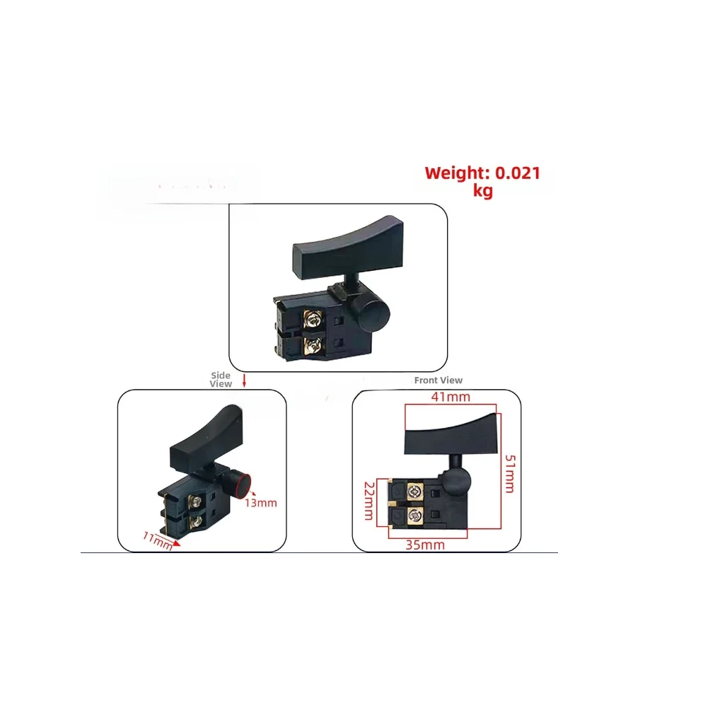 Replacement Electric Chainsaw Switch with Lock Function for 6 8 12 inch Models Black Plastic 41 x 51 x 22 mm Compact Size