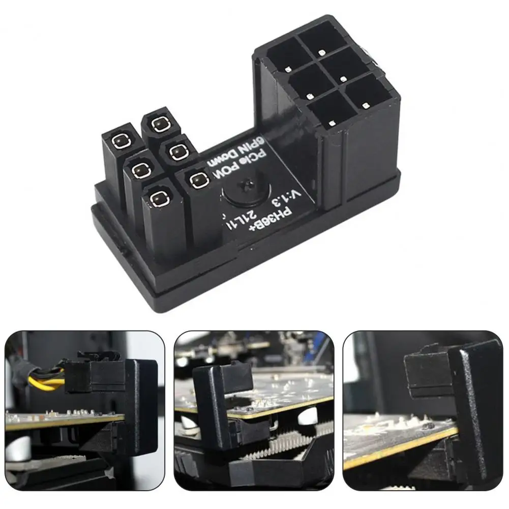 180-degree Angle Connector Adapter Converter 8pin 6pin Power Cord Gpu Vga 8-pin 6-pin Power Adapter Cable 180-degree U Turn