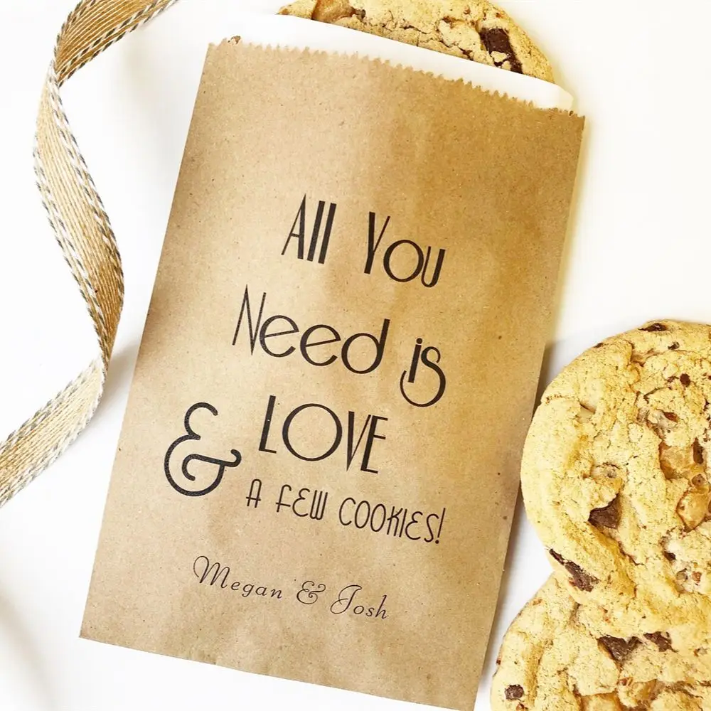 

50pcs Personalized Wedding Favor bags, perfect for Cookies at your reception! We'll add your names & date,