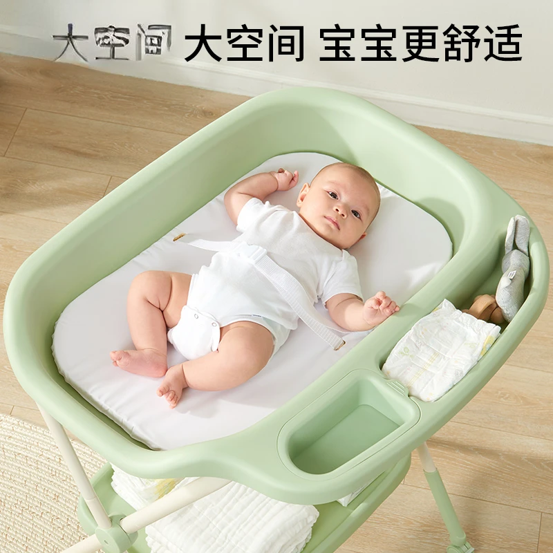 Diaper-Changing Table Baby Care Desk Newborn Baby Change Diaper-Changing Table Bath Large Foldable Crib