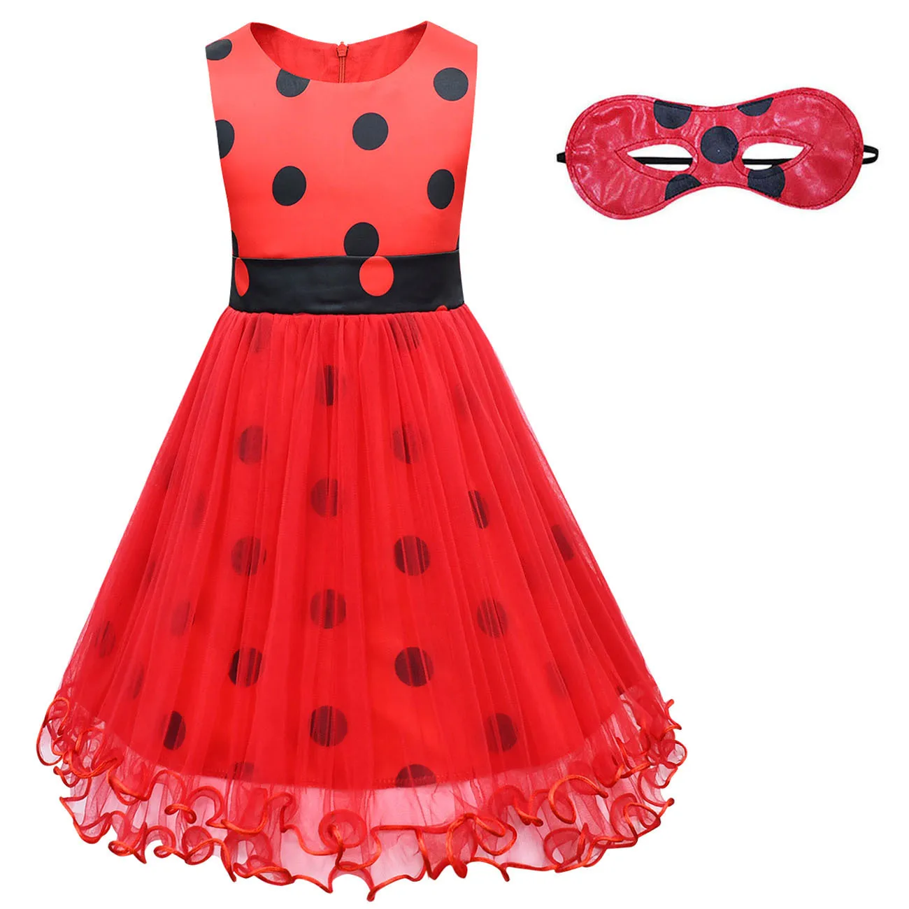 New 2024 Halloween Lady Girls bug Birthday Party Dress Toys Earrings Retro Costume Princess Clothes Birthday Party Kid Costume