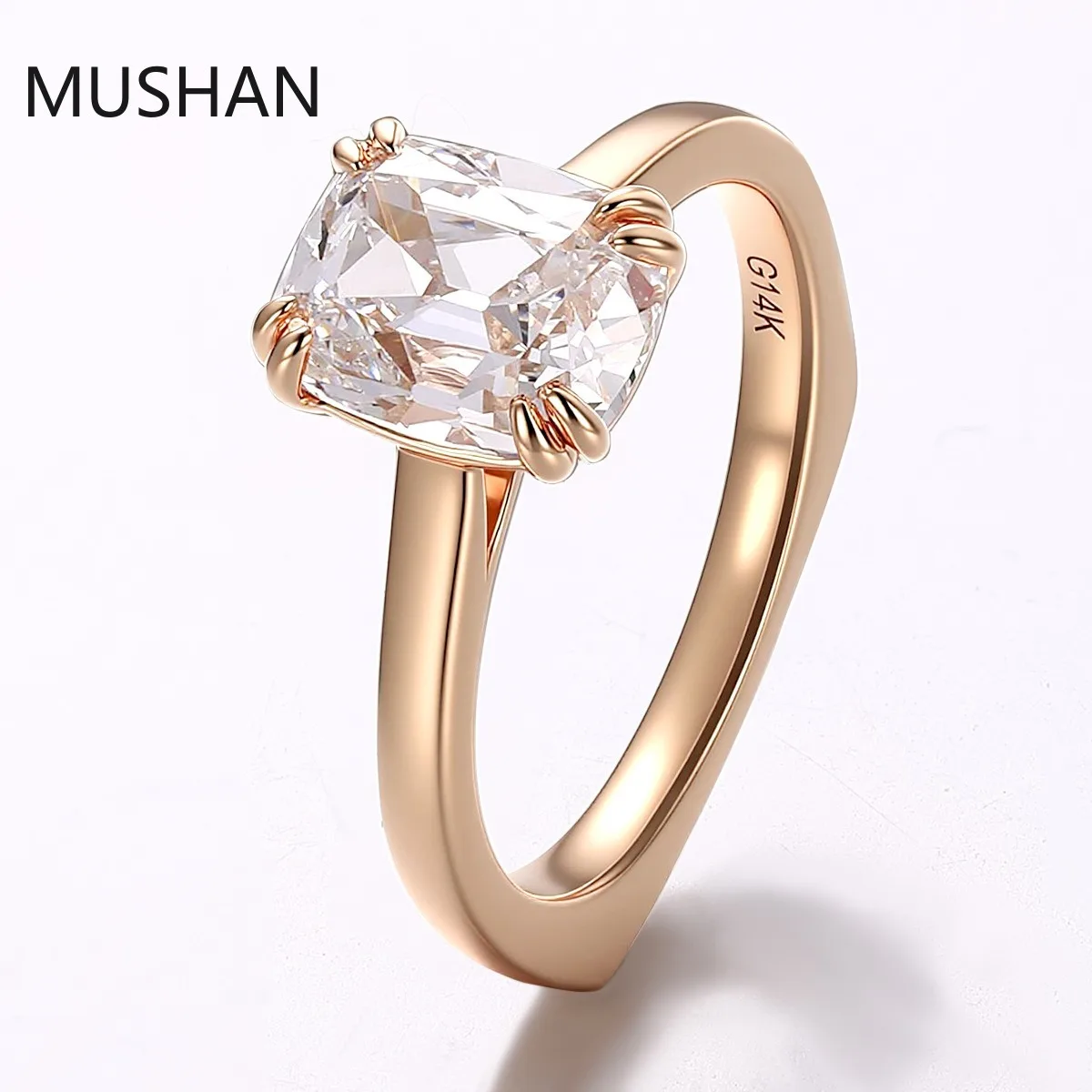 MUSHAN Luxury Custom 14K 18K Gold Rings Band Jewelry With Moissanite Diamond Lab Grown Gemstones Diamond Wedding Ring For Women
