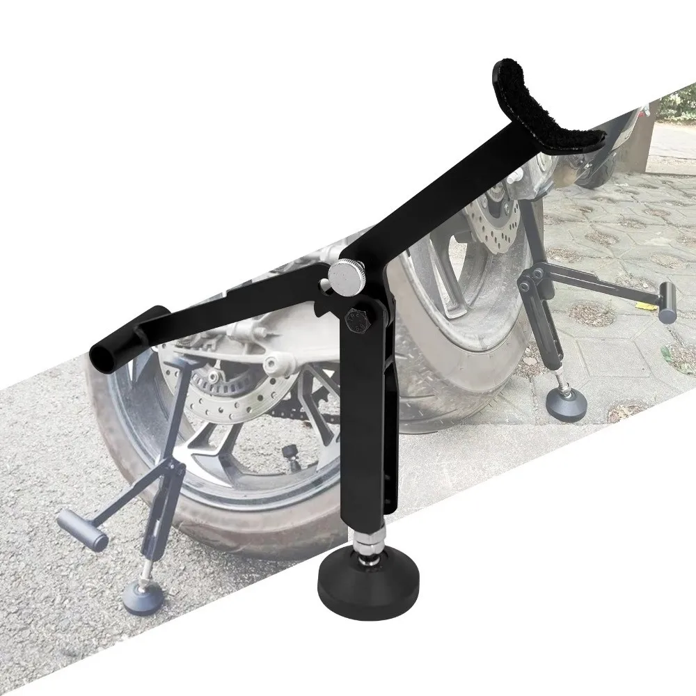 Labor Saving Motorcycle Lift Stand Universal Adjustable Swingarm Lift Frame Foldable Heavy Duty Motorcycle Wheel Support Stand