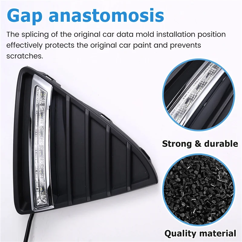 

1Pair Daytime Running Light LED Fog Lamp Cover For Ford Focus 3 MK3 2012 - 2015