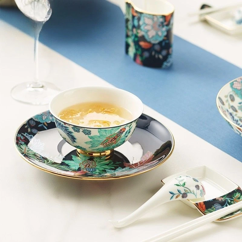 Happy Garden 6-head ceramic tableware, one-person food, dishes, spoons, gifts, British style