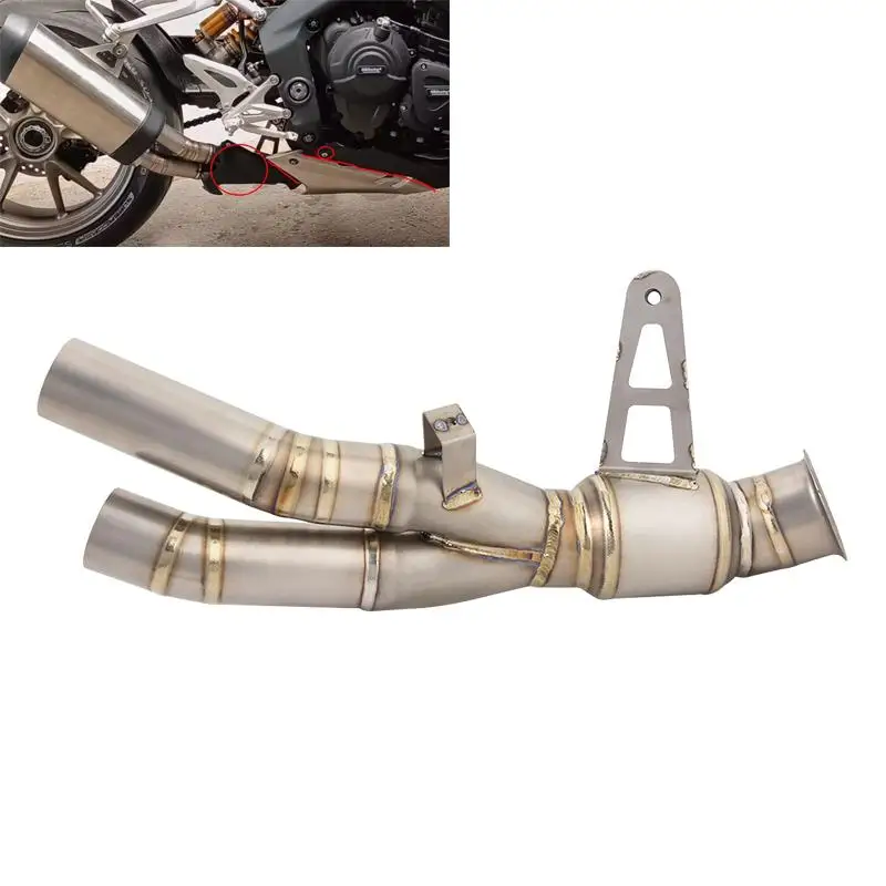 

Motorcycle Exhaust System Mid Link Pipe Titanium Alloy Slip On Modified Tube For Triumph Speed Triple 1200RS 1200RR 2022-2023