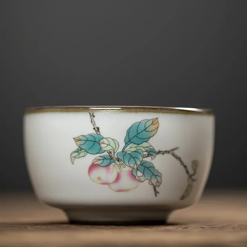 Iron Tire Ru Kiln Teacup Personal Cup Retro Teacup Household Can Raise Master Cup Ceramic Teacups