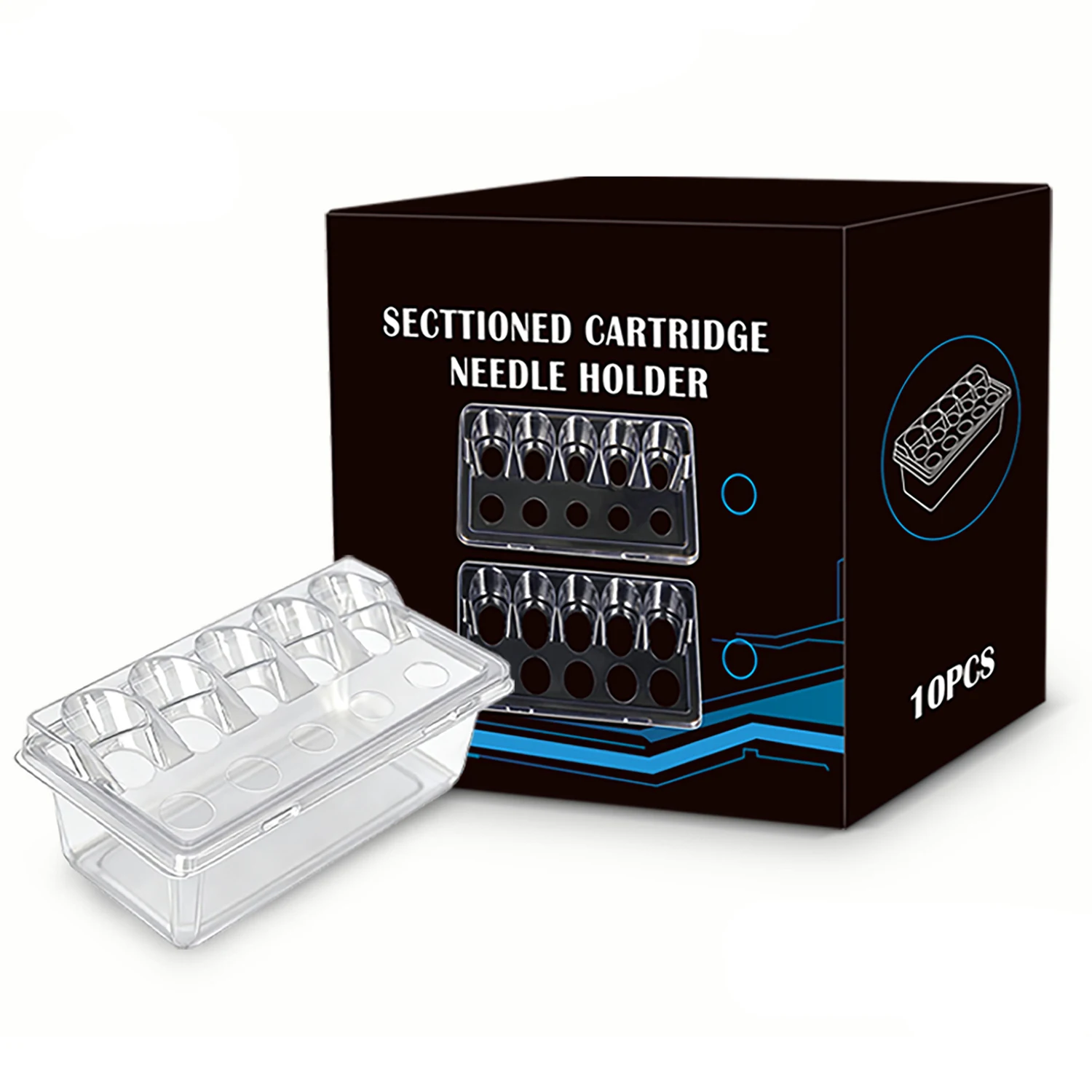 10 قطعة خرطوشة الوشم القابل للتصرف إبرة الكؤوس حامل البلاستيك الشفاف مزج شطف تمييع كوب التنظيف المعقم