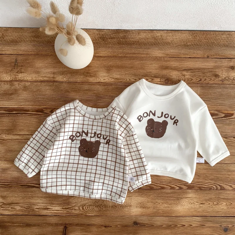 

Newborn Top Baby Boy Girl Long-Sleeved Spring Autumn Toddler Clothes Cute Cartoon Bottoming Shirt