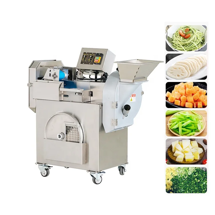 

Electric Commercial Vegetable Slicer Shredder Dicer Chopper Cube Cutter Leaf Vegetable Cutting Machine