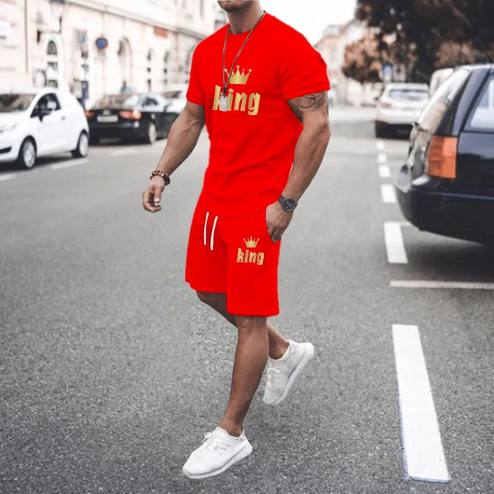Jogging Fitness Sports Suit T-shirt Casual Suit Men's Summer Suit Sports Comfortable Breathable Mesh Running