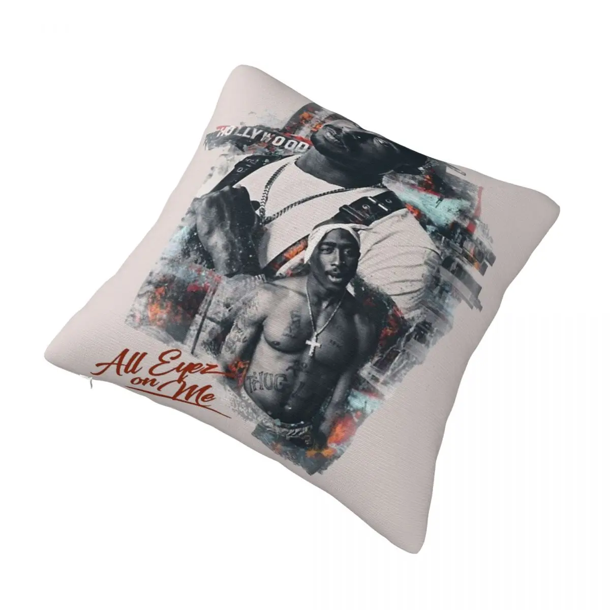 Hip Hop Retro Man 2pac Pillowcase Merch Printed Cushion Cover Pillow Covers Bedroom Decor Zippered Multiple Sizes