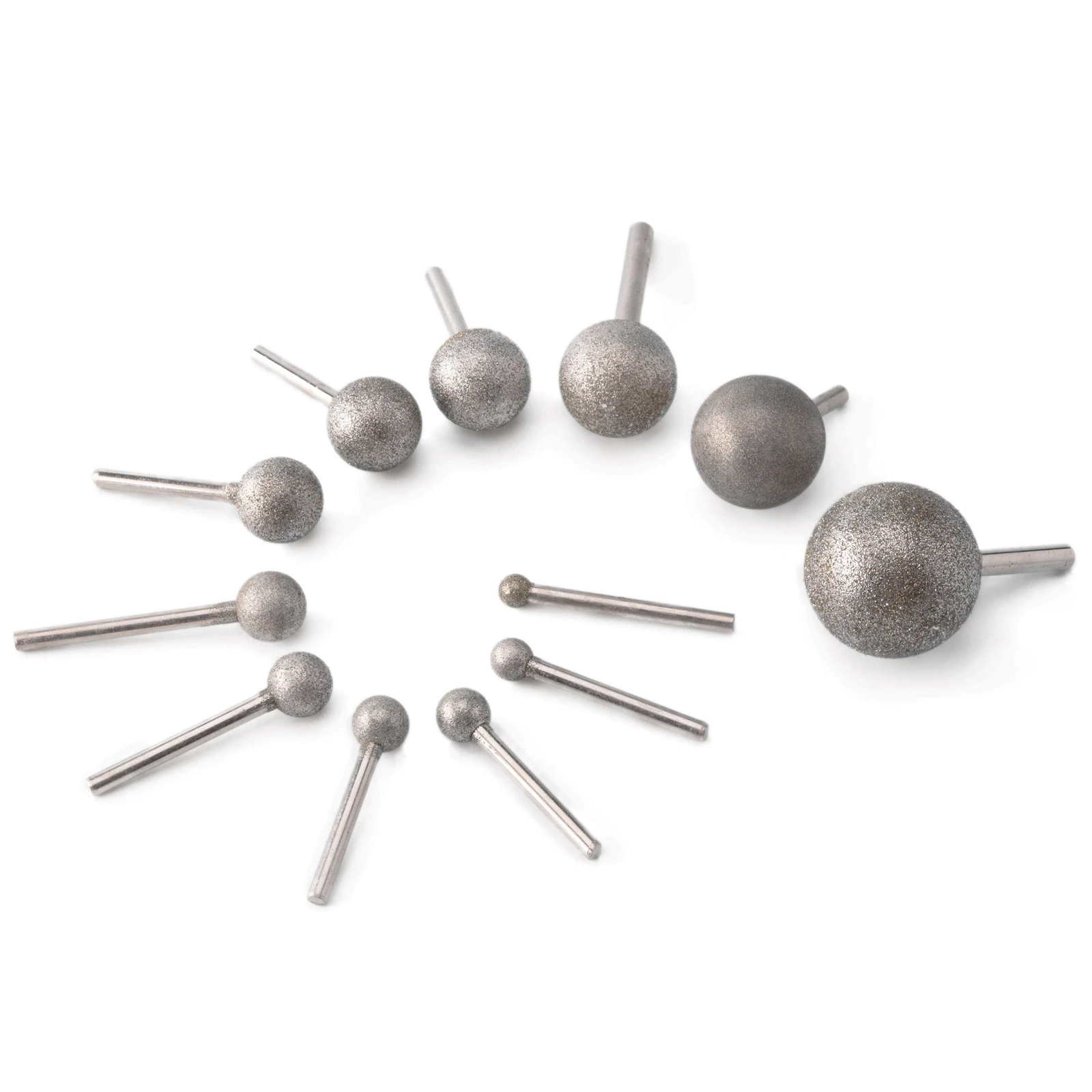 

6-8mm Shank Diamond Coated Mounted Points Spherical Ball 10-50mm Grit 80 Grinding Head for Jewelry Stone Glass Carving Tools