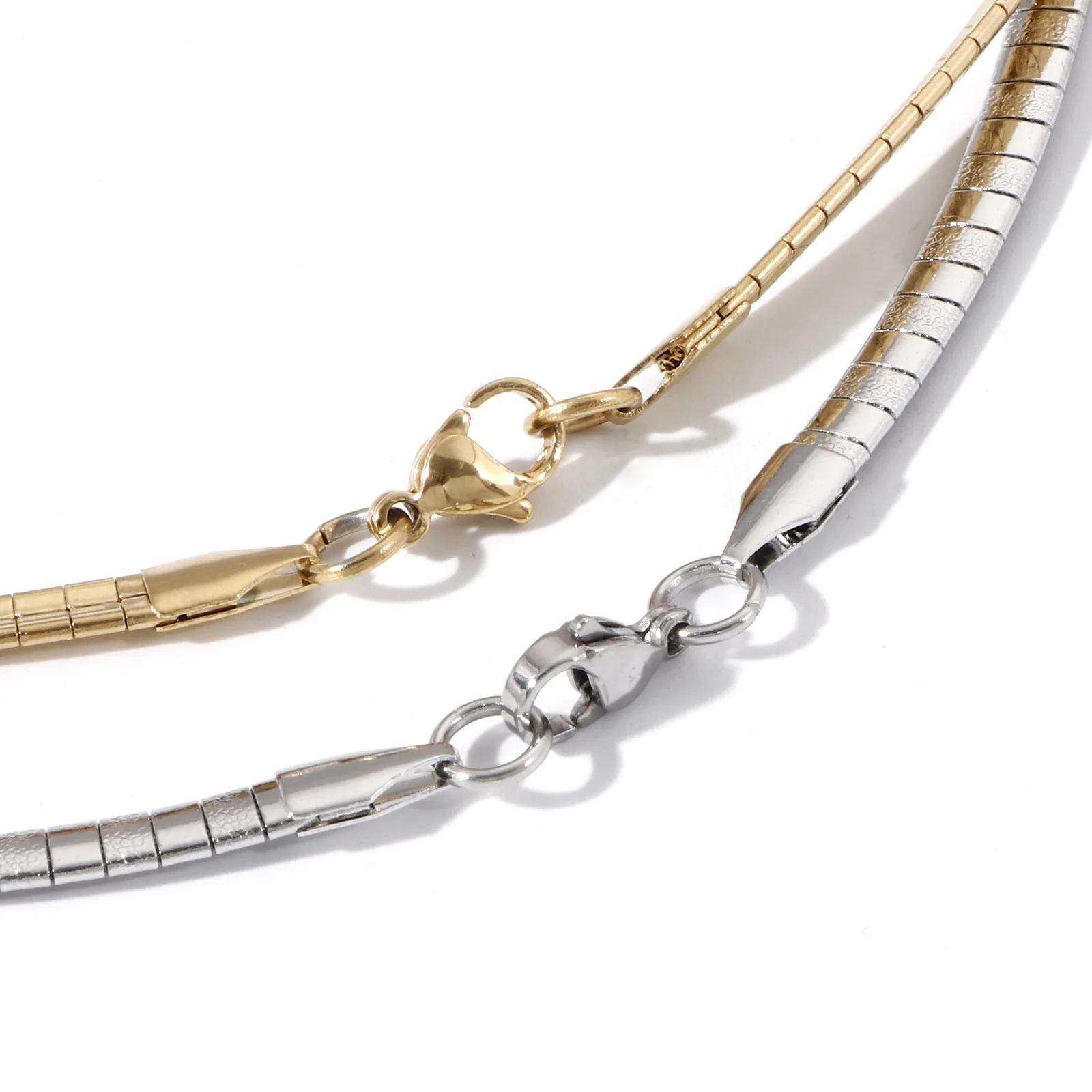 304 Stainless Steel  Chain Collar Neck Ring Necklace For Men Women Punk Hip Hop Necklace Jewelry 45.5cm(17 7/8