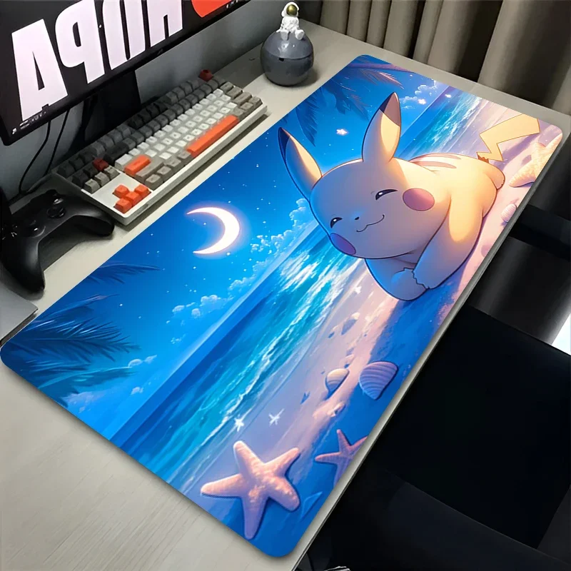 Pokemon pikachu anime mouse pad grande gamer xxl teclado tapete de borracha dos desenhos animados gaming notebook pc mousepad