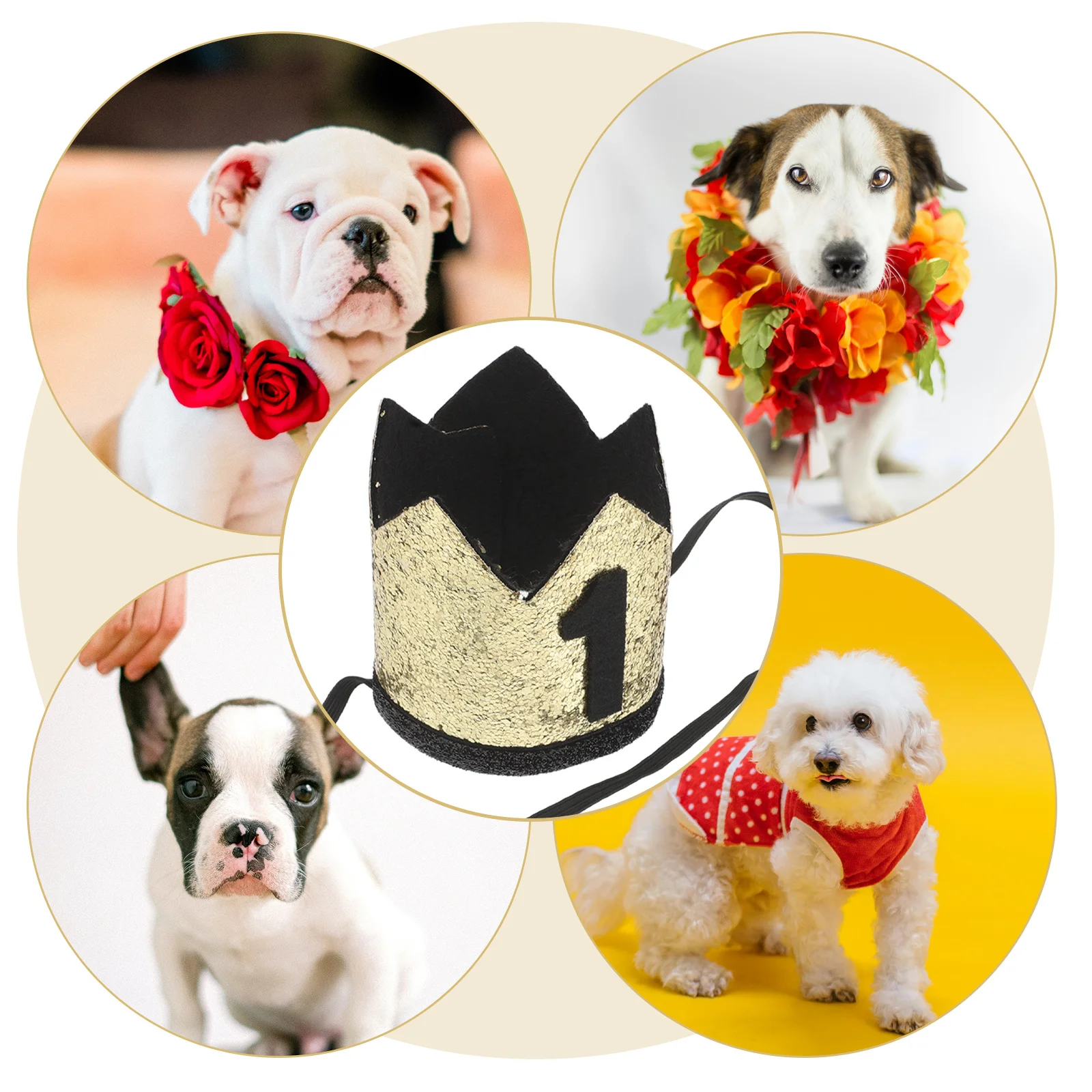 ペットの誕生日帽子 犬 猫 - 小さなペットの誕生日パーティーの装飾用のスタイリッシュなクラウンヘッドウェア 快適で制限のない犬のパーティー
