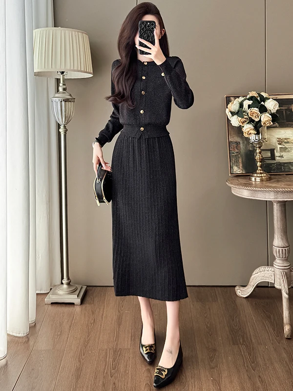 

Elegant Fashionable Two-Piece Suit Set for Women Spring 2026 Stylish Small Fragrance Style Top Half-Skirt Trendy Businesswear