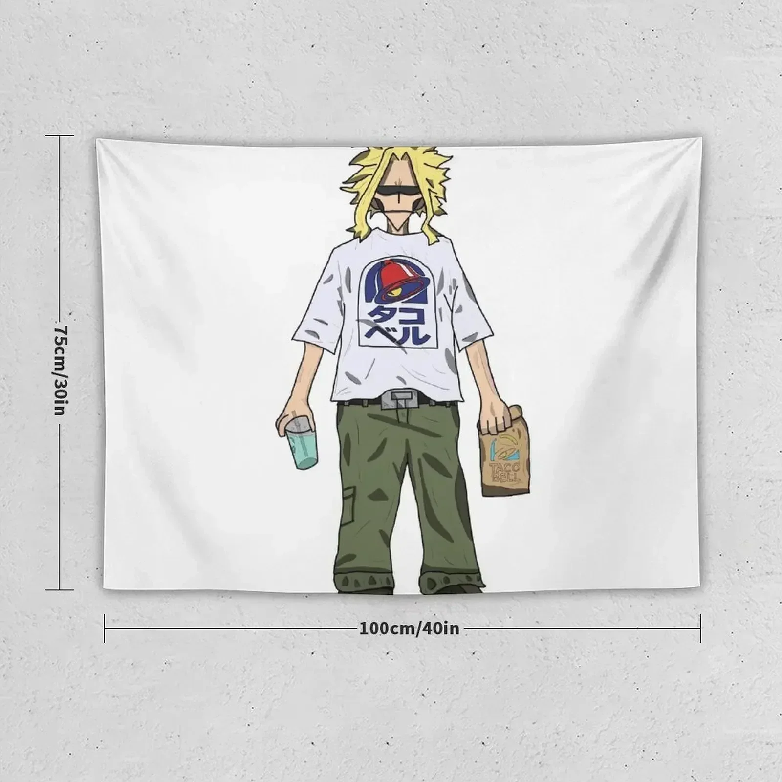 Taco Bell All Might (True Form) Tapestry Room Decorations Aesthetics Kawaii Room Decor Tapestry