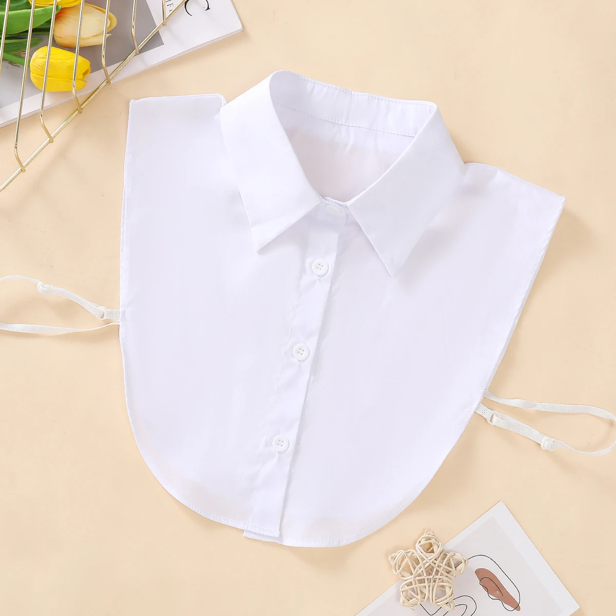 Women's Fashion Cotton Fake Collar, Simple Half Shirt Style Fake Collar, Versatile and Convenient Detachable Collar