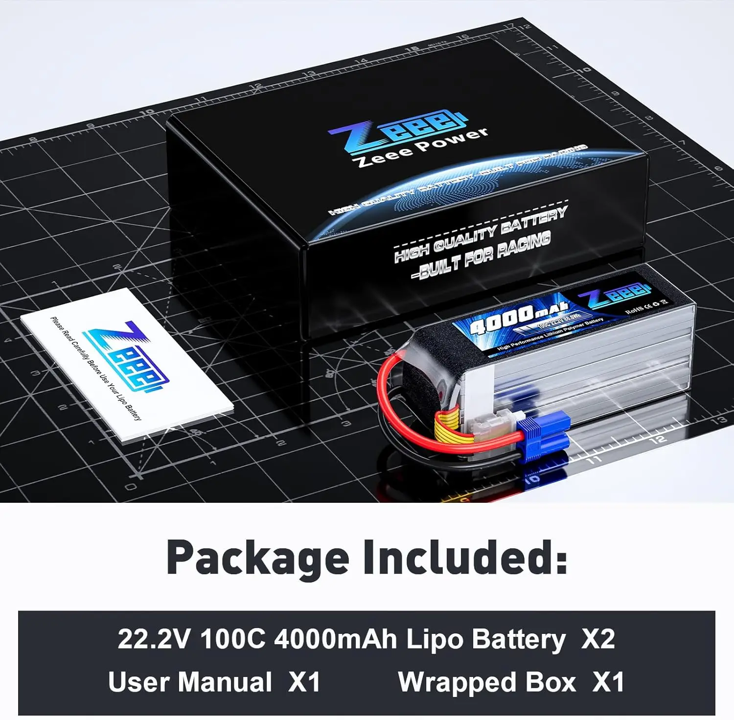 2ชิ้น zeee 6S 4000mAh FPV โดรนแบตเตอรี่22.2V 100C LiPo แบตเตอรี่ EC5ปลั๊กสำหรับ RC แข่งงานอดิเรกเครื่องบินเฮลิคอปเตอร์รุ่น RC