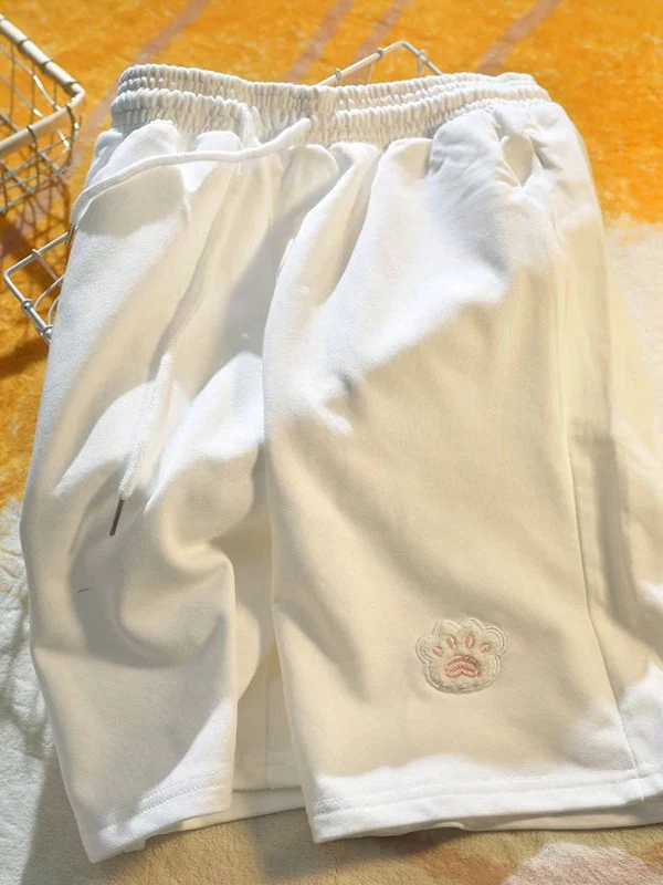 

Американские спортивные шорты с вышивкой в виде лап, женские, летние, тонкие, свободные, маленького размера, с высокой талией, широкие брюки