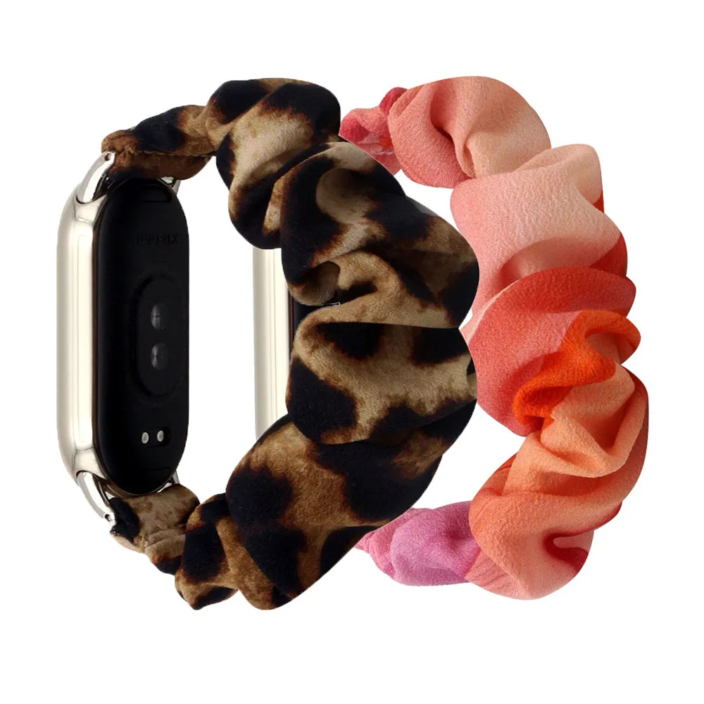Mi Band 10/9/8 حزام من الجلد لـ Xiaomi Smart Band 8/9/10 حزام جلدي نحيف للنساء مع سوار معدني كريستالي بلينغ