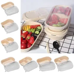 Paper Light Food Box ECO friendly 500ml/700ml/850ml/1000ml Fitness Disposable Packing Degradable Salad Takeout Divided Lunch Box