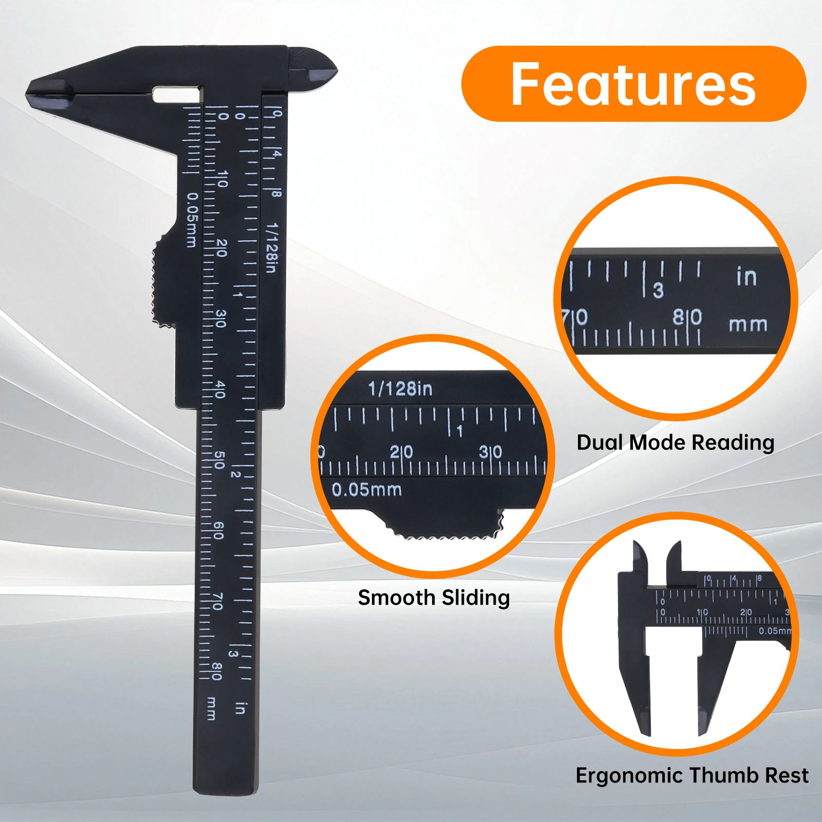 0-80mm Portable Mini Vernier Caliper Metric Imperial Scale Gauge Vernier Ruler for Carpentry Jewelry Student Measuring Tool