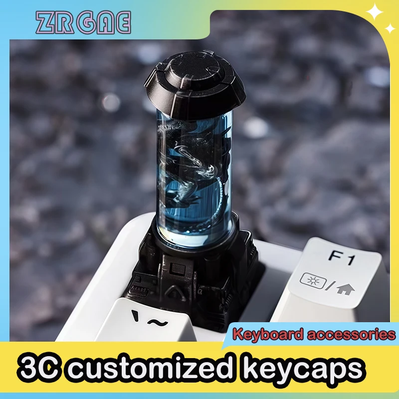 ZRGAE unique alien Artisan Keycap - custom Keycaps for Mechanical Keyboard,Esc Keycaps,luminous keycaps, Cherry MX Compatible