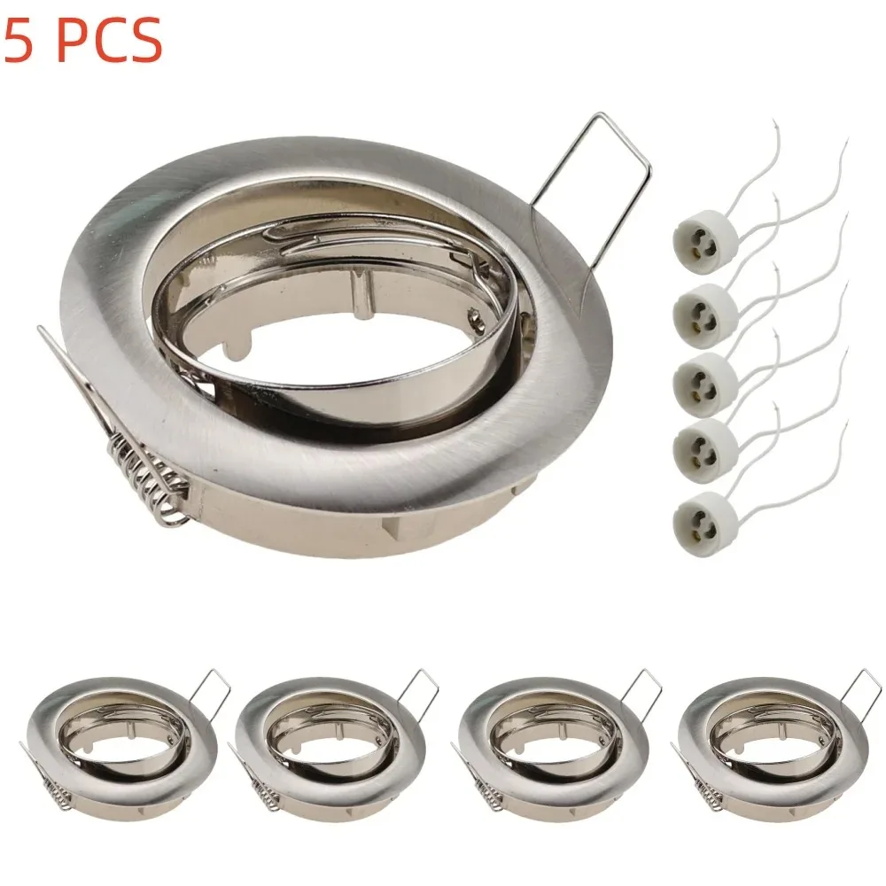 JOYINLED Juego de 5 Luces Empotradas Ajustables, Marco Giratorio para Techo, Portalámparas GU10/MR16, Downlight LED Moderno