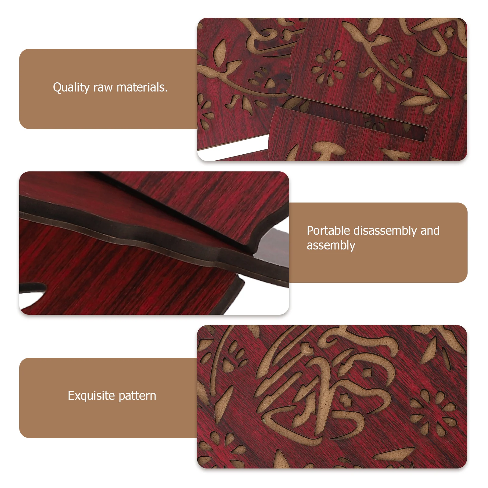 

Beautiful Wooden Islamic Book Holder Safe Material Long Serving Life Exquisite Decorative Stand Book Stand